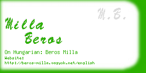 milla beros business card